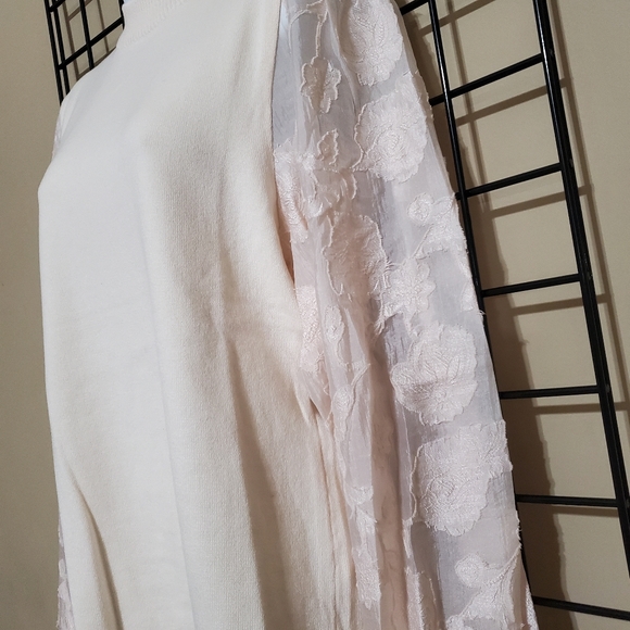 Sheer Sleeved Sweater Top - Picture 3 of 7